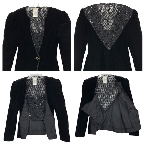 Vintage- Exquisite Rich Black Jacket- Made in the USA Union Made - Picture 10 of 14